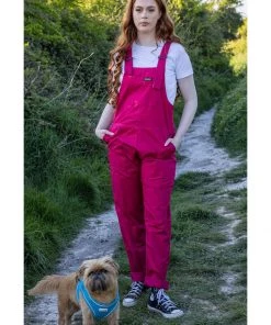 Run And Fly New In Run & Fly Lightweight Twill 70's Dungarees Fuchsia