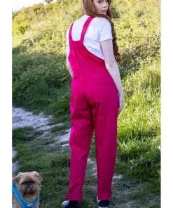Run And Fly New In Run & Fly Lightweight Twill 70's Dungarees Fuchsia