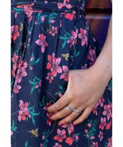 Run And Fly Run & Fly Cherry Blossom 50's Swing Dress Black New In