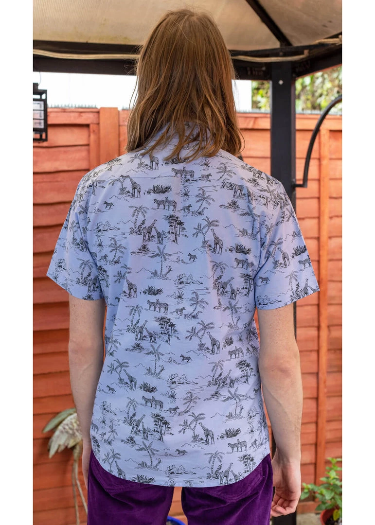 Run And Fly Run & Fly Mens Safari Shirt Blue