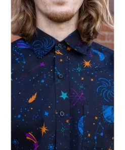 Run And Fly Run & Fly Mens Cosmic Space Shirt Black