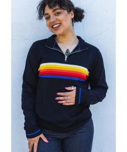 Run And Fly Run & Fly Retro Zip 70's Jumper Black New In