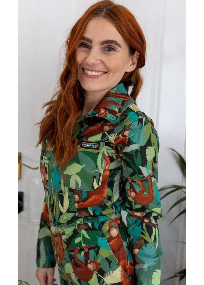 Run And Fly Run & Fly Orangutan Boilersuit Jumpsuit Green New In