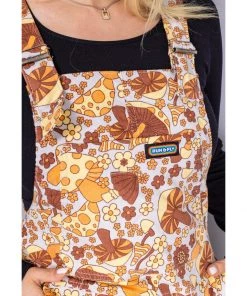 Run And Fly Run & Fly Magic Mushroom 70's Dungarees Grey New In
