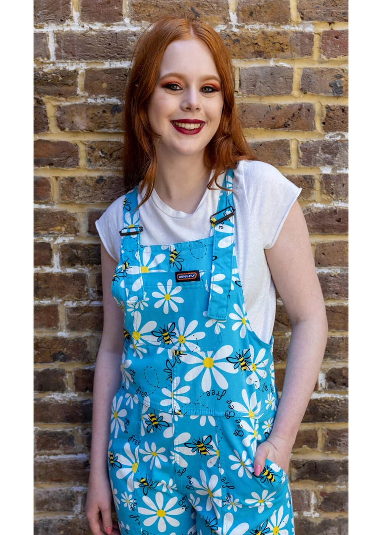 Run And Fly Run & Fly Bee Free 70's Dungarees Blue New In