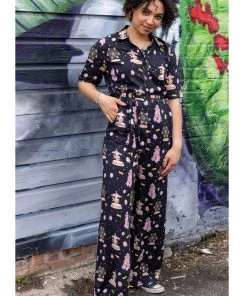 Run And Fly Run & Fly Day At The Fairground Carousel Jumpsuit Black New In