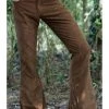 Run And Fly New In Run & Fly Mens Tobacco Corduroy 70's Flared Trousers Brown