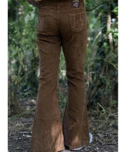 Run And Fly New In Run & Fly Mens Tobacco Corduroy 70's Flared Trousers Brown
