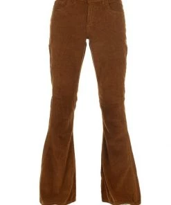 Run And Fly New In Run & Fly Mens Tobacco Corduroy 70's Flared Trousers Brown