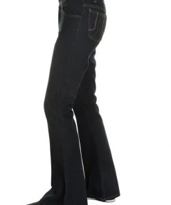 Run And Fly New In Run & Fly Mens Indigo Denim 70's Flared Trousers Blue