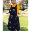 Run And Fly Spectrum Star 60's Pinafore Dress Black New In