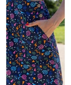 New In Run And Fly Memphis 60's Pinafore Dress Black