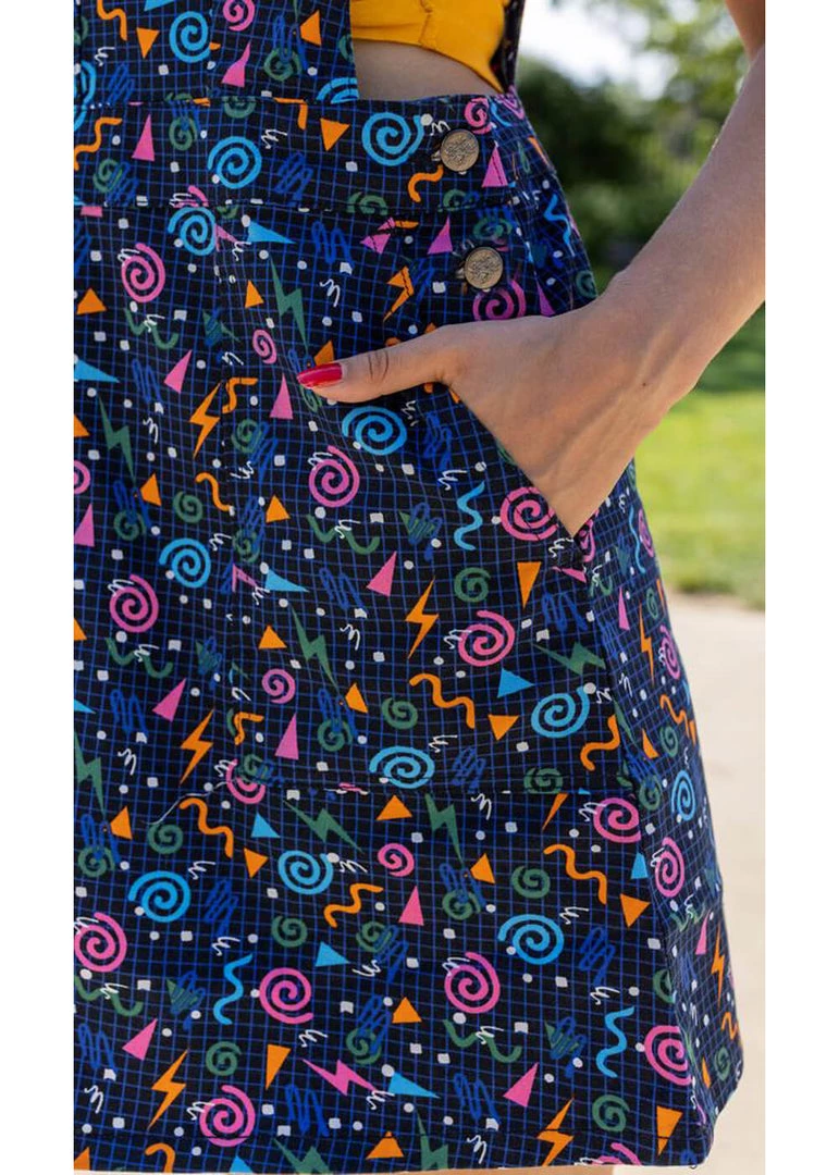 New In Run And Fly Memphis 60's Pinafore Dress Black