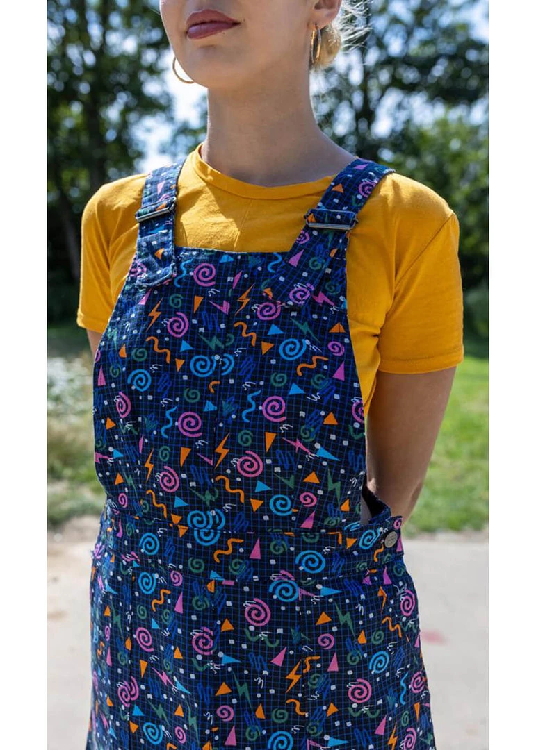 New In Run And Fly Memphis 60's Pinafore Dress Black