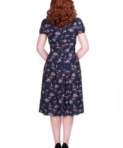 Sheen Wild Horses 40's Dress Navy New In