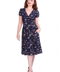 Sheen Wild Horses 40's Dress Navy New In