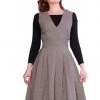 New In Sheen Lola Check 40's Pinafore Dress Brown