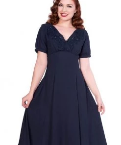 Sheen Yasmina 40's Dress Navy