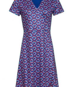 New In Smashed Lemon Power Of Love 60's A-Line Dress Blue Red