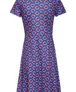 New In Smashed Lemon Power Of Love 60's A-Line Dress Blue Red