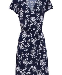 New In Smashed Lemon Sleeping Garden 60's A-Line Dress Navy