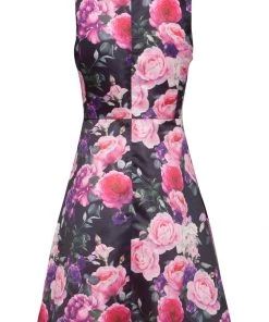 Smashed Lemon Bed Of Roses 60's A-Line Dress Black Pink New In