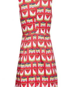 New In Smashed Lemon Soup Cans 60's Dress Red