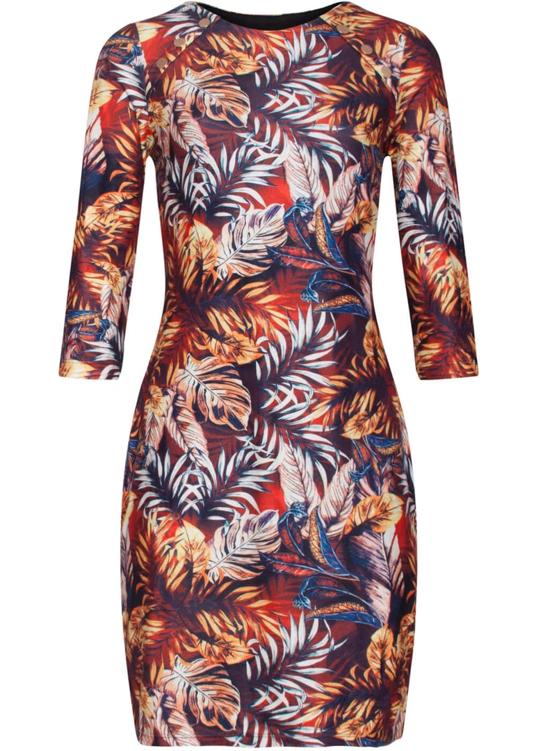 New In Smashed Lemon Desert Rose 60's Pencil Dress Cognac