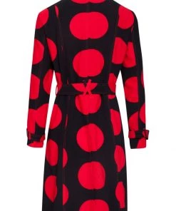 Smashed Lemon Polk My Dot 60's Trenchcoat Jas Black Red