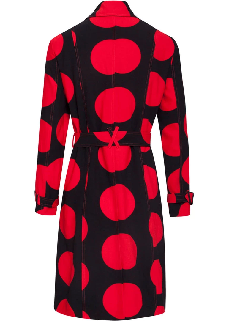 Smashed Lemon Polk My Dot 60's Trenchcoat Jas Black Red