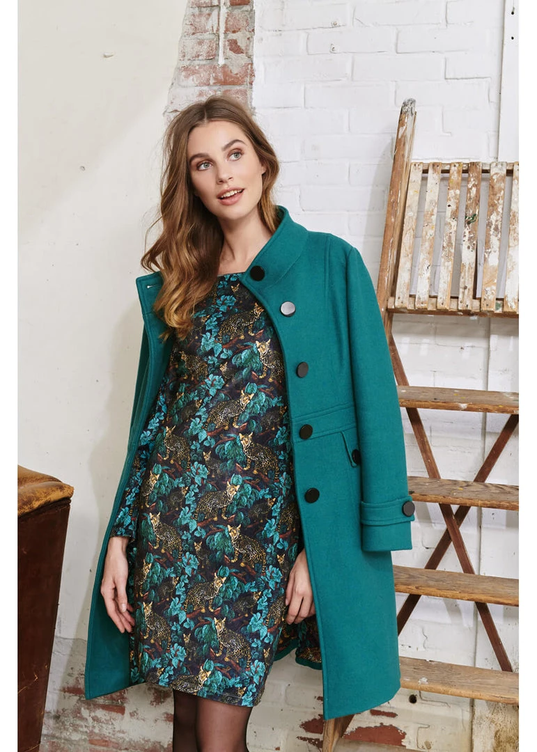 Smashed Lemon Cerval Cat 60's Pencil Dress Black New In