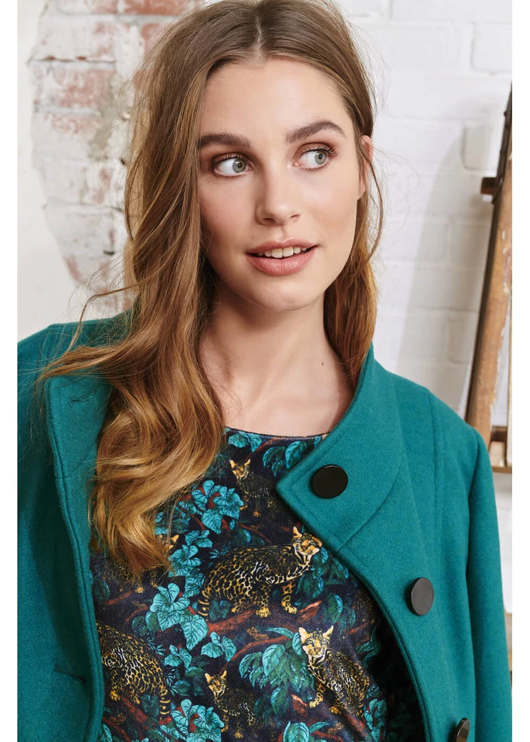 Smashed Lemon Cerval Cat 60's Pencil Dress Black New In