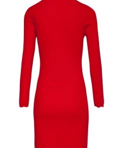 New In Smashed Lemon Olivia Retro Knitted 70's Dress Red