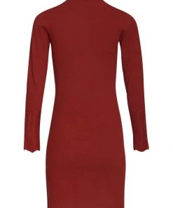 New In Smashed Lemon Olivia Retro Knitted 70's Dress Cognac