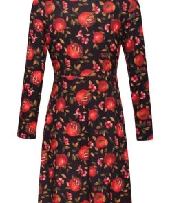 Smashed Lemon Medida Pomegranate 60's A-Line Dress Black