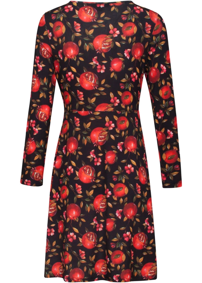 Smashed Lemon Medida Pomegranate 60's A-Line Dress Black