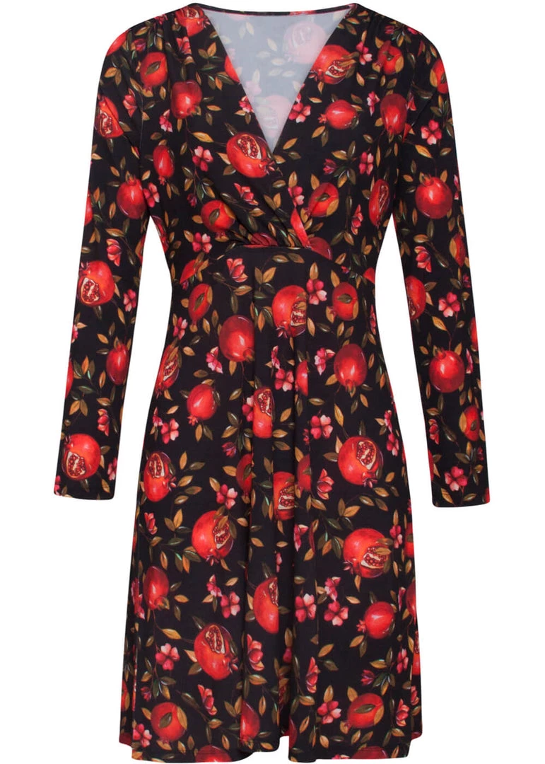 Smashed Lemon Medida Pomegranate 60's A-Line Dress Black