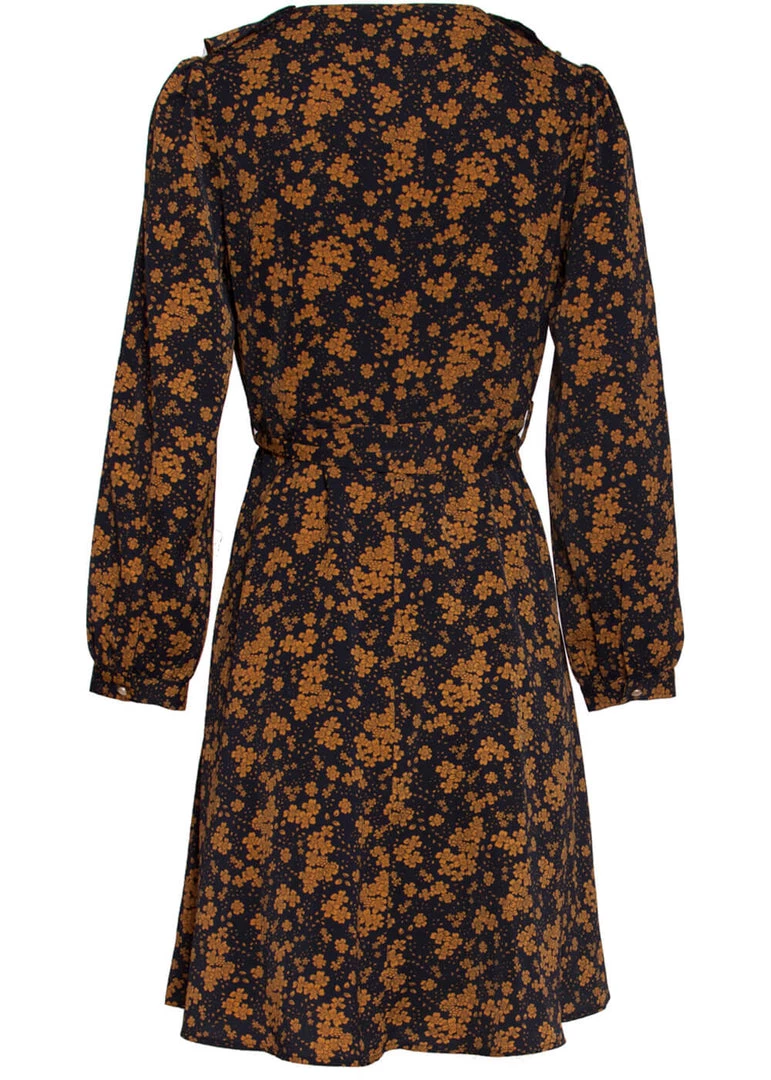 New In Smashed Lemon Fable Floral 70's Dress Black
