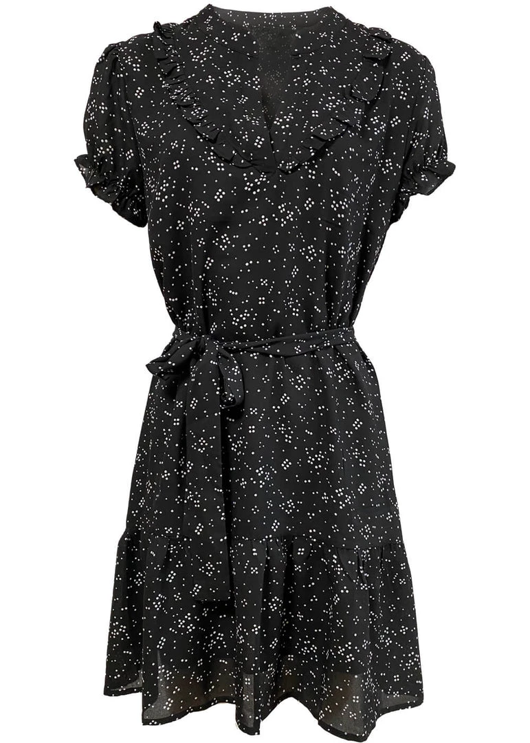 Smashed Lemon Sky Is The Limit 70's A-Line Dress Black