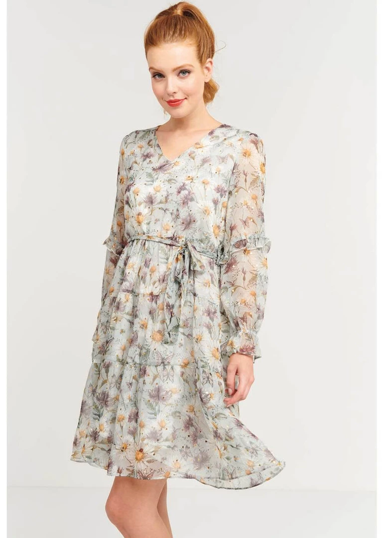 Smashed Lemon Sparkling Daisy 60's Dress Green New In