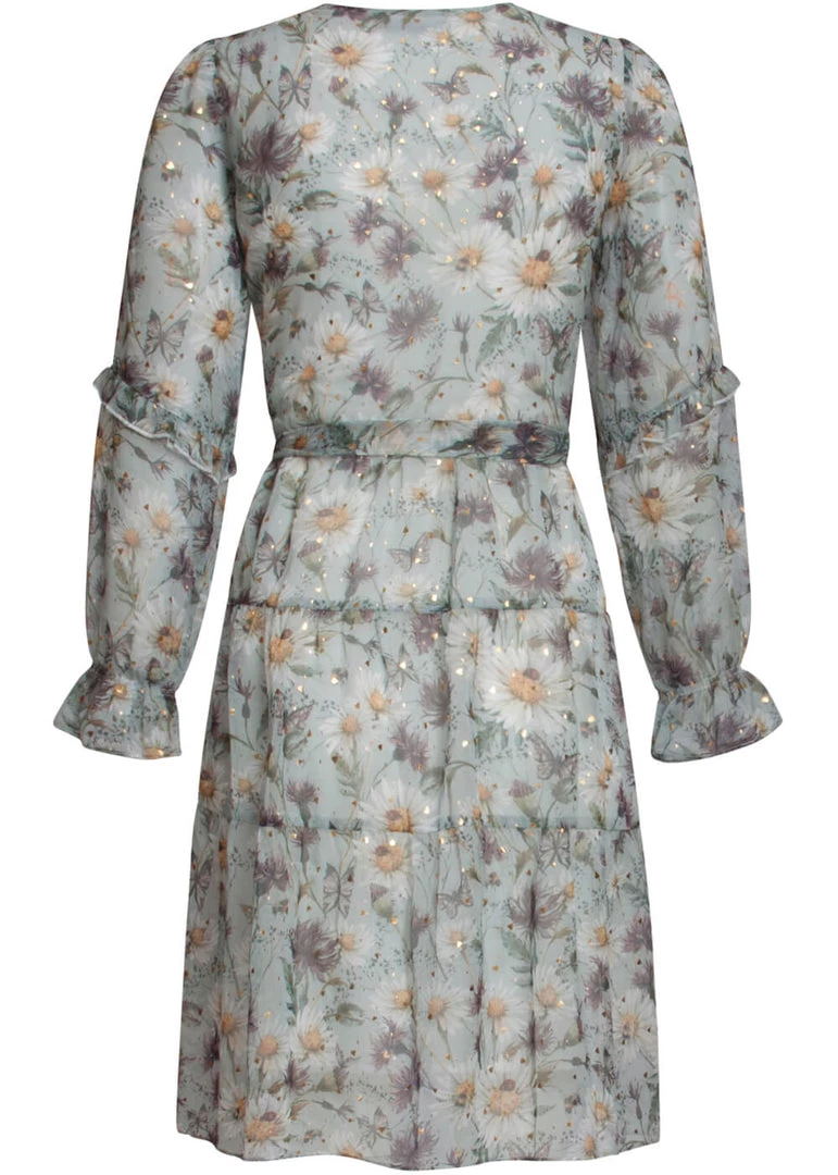 Smashed Lemon Sparkling Daisy 60's Dress Green New In