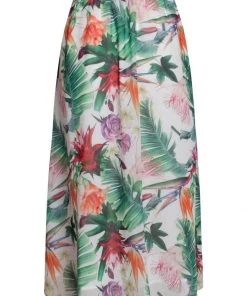 Smashed Lemon Floral Paradise 70's A-Line Skirt White New In