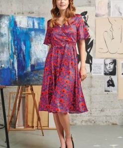 New In Smashed Lemon Pop The Poppy 60's Dress Navy