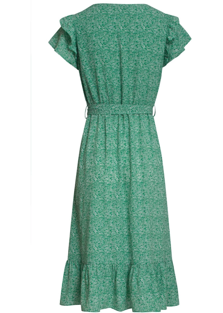 Smashed Lemon Swirl The Swirl 70's Dress Green