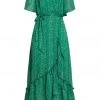 Smashed Lemon Green Fairy 70's Maxi Dress Green