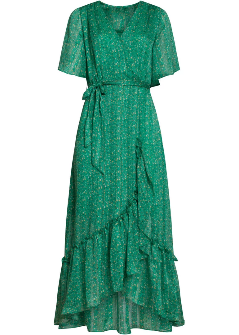 Smashed Lemon Green Fairy 70's Maxi Dress Green