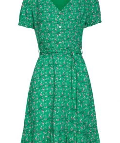 New In Smashed Lemon Dearest Daisy 60's A-Line Dress Green