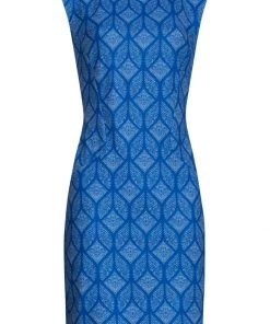 Smashed Lemon Druplet 60's Pencil Dress Blue New In