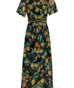 Smashed Lemon Life Gives Lemons 70's Maxi Dress Black New In