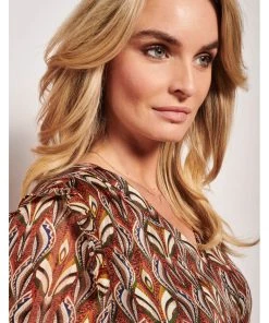 Smashed Lemon Autumn Trance 70's Maxi Dress Brown Red